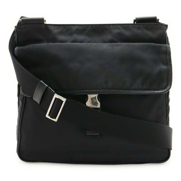 PRADA Black Leather Shoulder Bag
